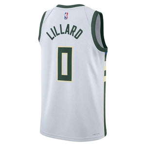 Men's Milwaukee Bucks Damian Lillard White Jersey - My Store