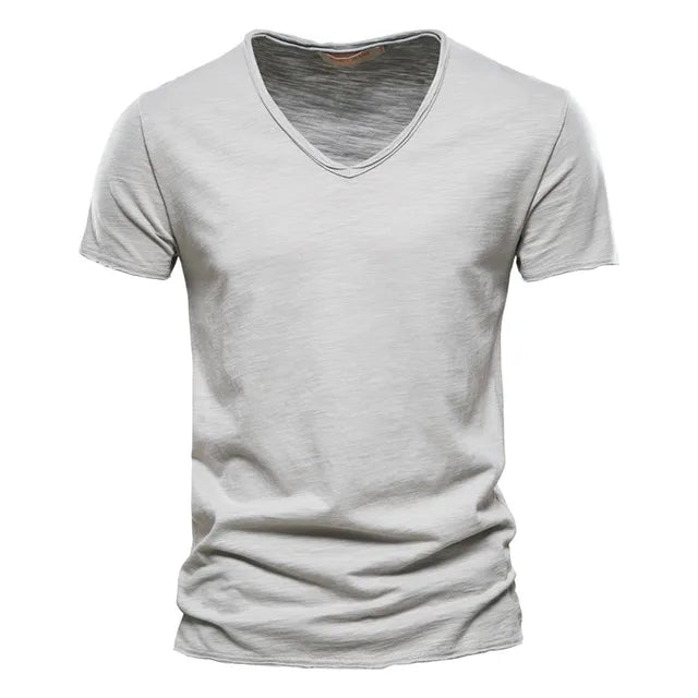 Classic V-Neck Cotton T-Shirt For Men