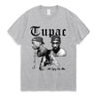 Graphic Cartoon Tupac Print T-shirt - My Store