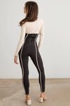 Contrast Stitch Lace-Up Long Sleeve Jumpsuit - My Store