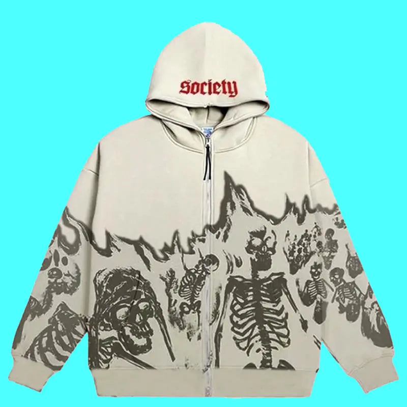 Striking Vintage Skull Hoodie - My Store