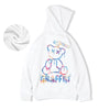 High Street Graffiti Bear Print Men's Fleece Hoodie - My Store