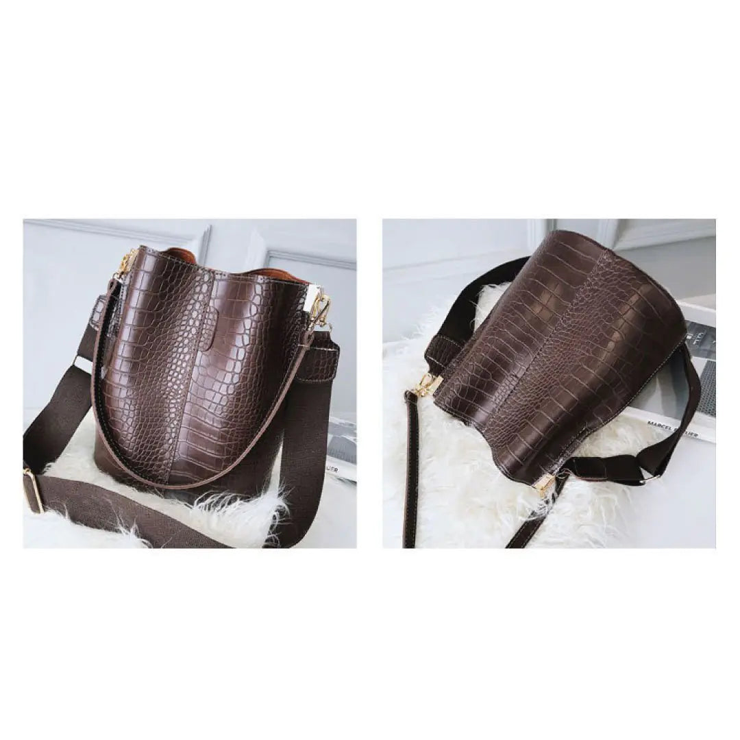 Blake Shoulder Bag -Chocolate Croc - My Store