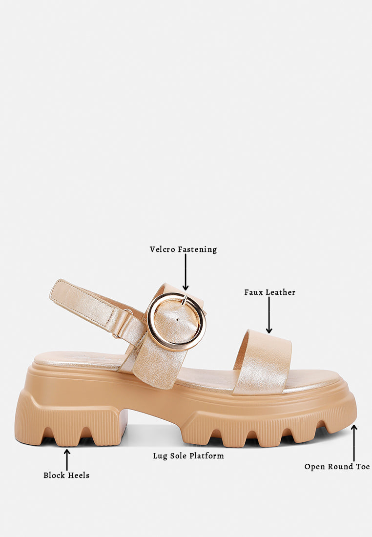 Silas Metallic Chunky Sandals - My Store