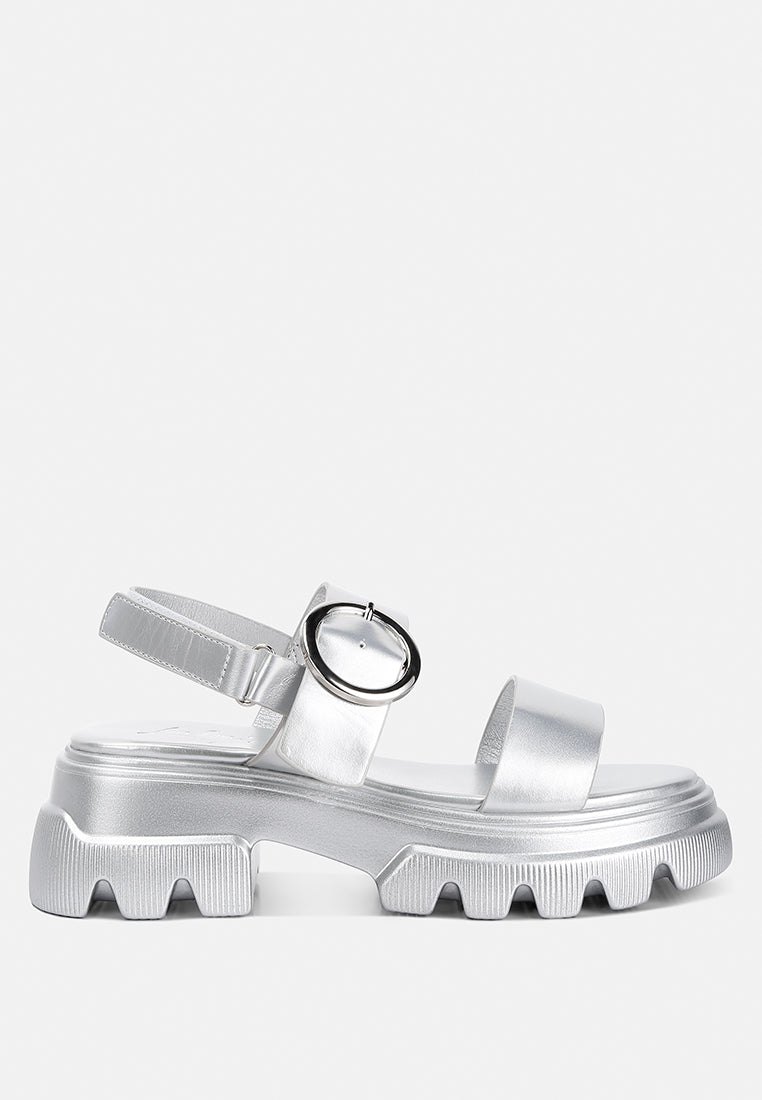 Silas Metallic Chunky Sandals - My Store