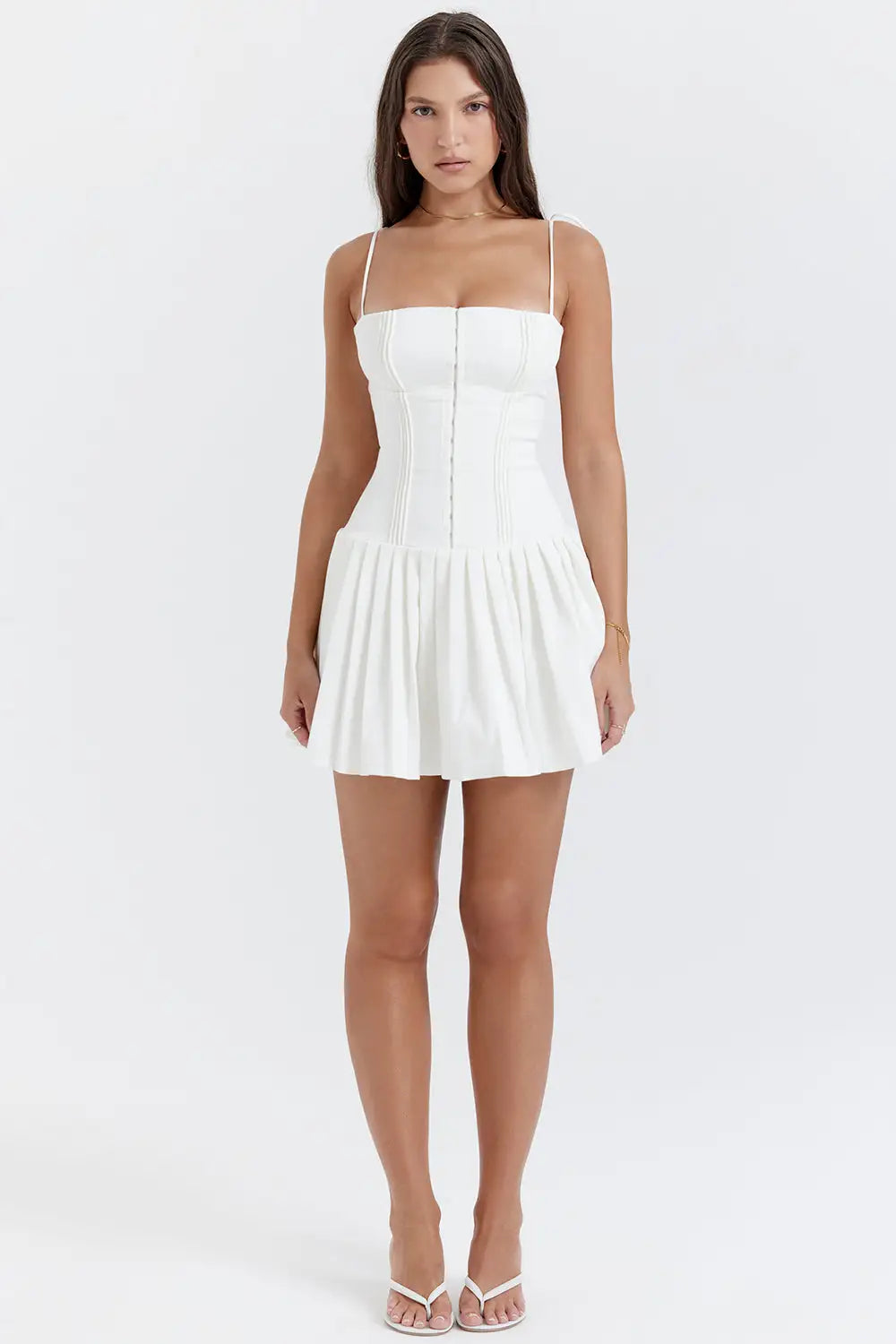 White Pleated Dress - My Store