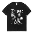 Graphic Cartoon Tupac Print T-shirt - My Store