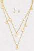 Layered Chain Coin Station Necklace Ball Earring Set - My Store