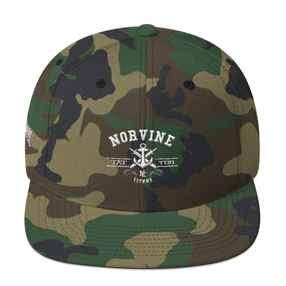 Tattoo Anchor Wool Blend Snapback (Camo) - My Store