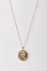 Gold Twisted Chain Double Side Coin Pendant Necklace - My Store