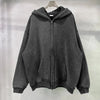 Loose Fit Washed Zip Up Hoodie - My Store