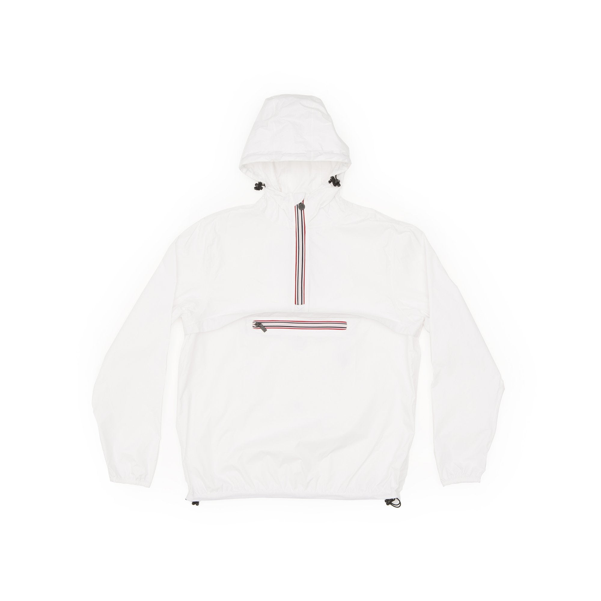 White quarter zip packable rain jacket and windbreaker - My Store