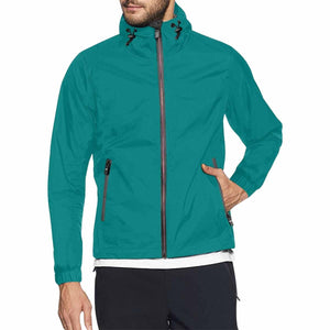 Dark Teal Green Hooded Windbreaker Jacket - Men / Women - My Store