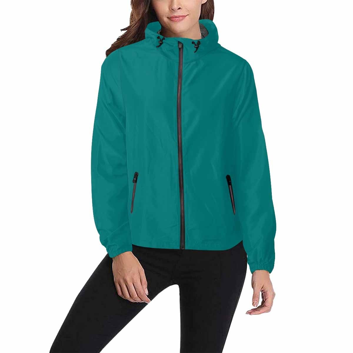 Dark Teal Green Hooded Windbreaker Jacket - Men / Women - My Store