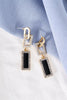 Gold & Black Rhinestone Geo Linked Drop Earrings - My Store