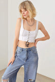 Solid Lace Up Sleeveless Round Neckline Front & Back Crop Top - My Store