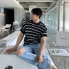 Striped O Neck Knitted T Shirt - My Store