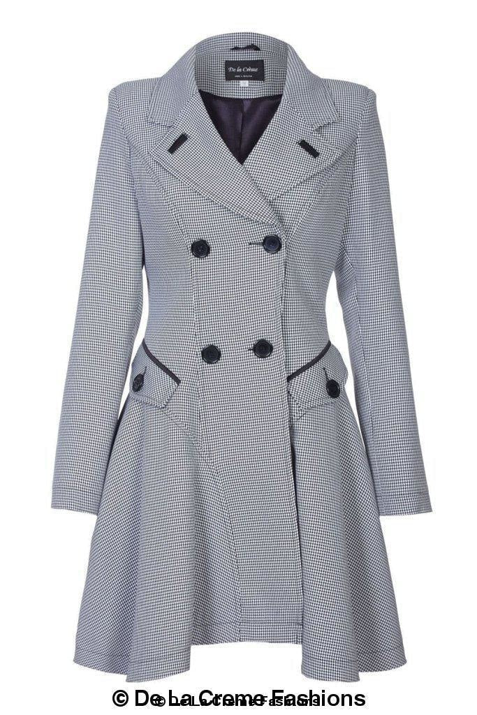 Vanessa Dogtooth Fit and Flare Mac Coat - My Store