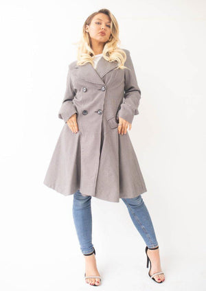 Vanessa Dogtooth Fit and Flare Mac Coat - My Store