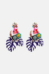 Leaf & Flower Shape Zinc Alloy Dangle Earrings - My Store