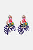 Leaf & Flower Shape Zinc Alloy Dangle Earrings - My Store