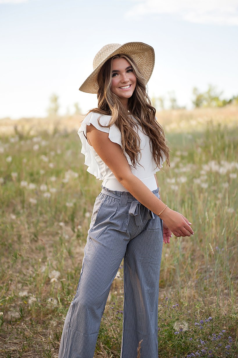 DT Izzy Belted Striped Palazzo pants - grey and white - My Store