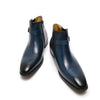 Men's Italian Leather Dress Boots With Zipper & Buckle - My Store