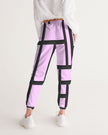 Womens Track Pants - Purple & Black Block Grid Sports Pants - My Store