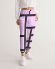 Womens Track Pants - Purple & Black Block Grid Sports Pants - My Store