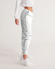 Womens Track Pants - White & Gray Block Grid Graphic Sports Pants - My Store