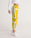 Womens Track Pants - Yellow & White Geometric Graphic Sports Pants - My Store