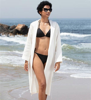 Women's Hooded Turkish Cotton Waffle Robe - My Store