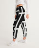 Womens Track Pants - Black And White Block Grid Sports Pants - My Store