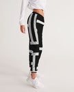 Womens Track Pants - Black And White Block Grid Sports Pants - My Store