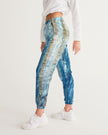 Womens Track Pants - Blue Multicolor Graphic Sports Pants - My Store