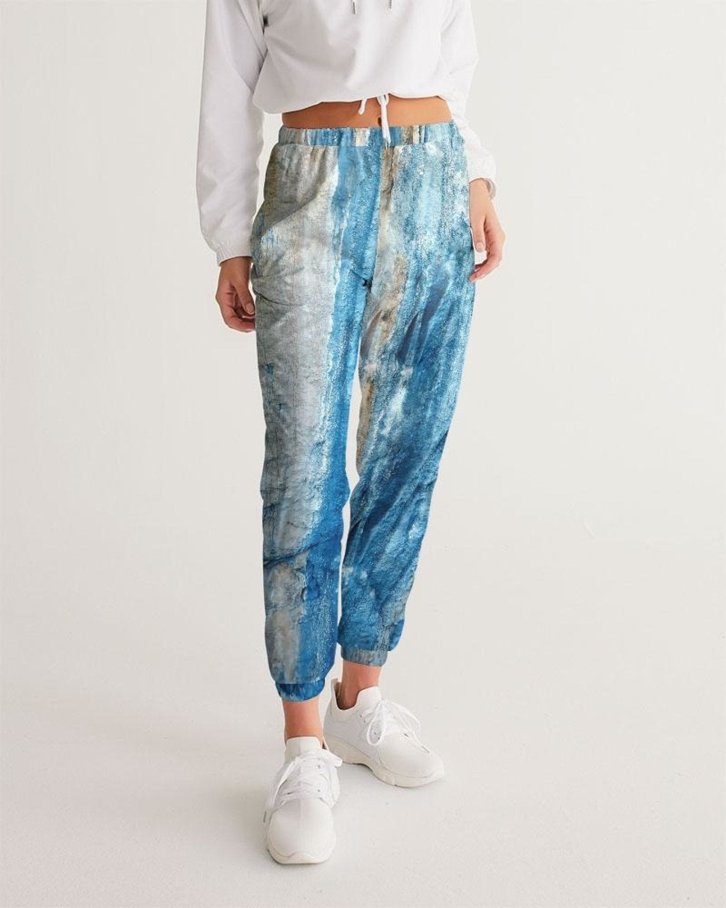 Womens Track Pants - Blue Multicolor Graphic Sports Pants - My Store