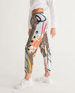 Womens Track Pants - White Multicolor Graphic Sports Pants - My Store