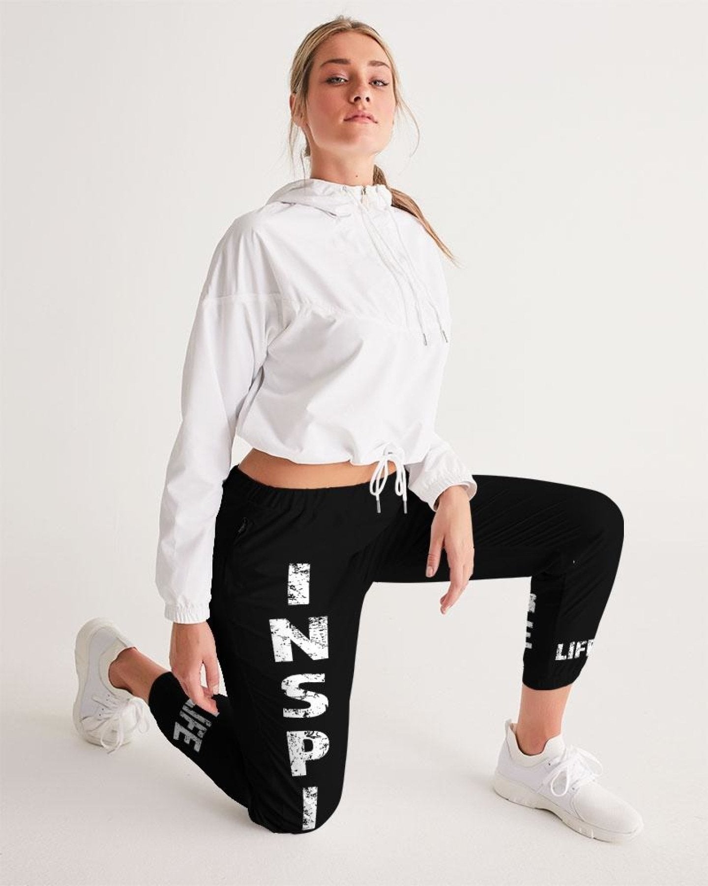 Womens Track Pants - Dark Grey Inspire Graphic Sports Pants - My Store