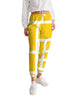 Womens Track Pants - Yellow & White Geometric Graphic Sports Pants - My Store