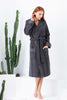 Women's Navy Blue Turkish Cotton Hooded Terry Bathrobe - My Store