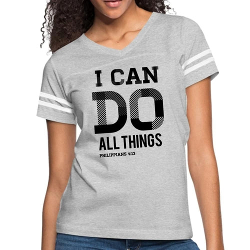 Womens Vintage Sport Graphic T-shirt, i Can Do All Things Philippians - My Store