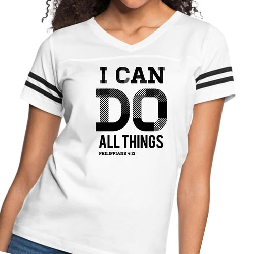 Womens Vintage Sport Graphic T-shirt, i Can Do All Things Philippians - My Store