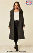 Wool Blend Hooded Mid Length Coat (1704) - My Store