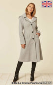 Wool Blend Hooded Mid Length Coat (1704) - My Store