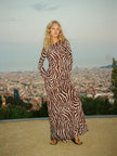 Floral Zebra Print Long Sleeve Maxi Dress - My Store