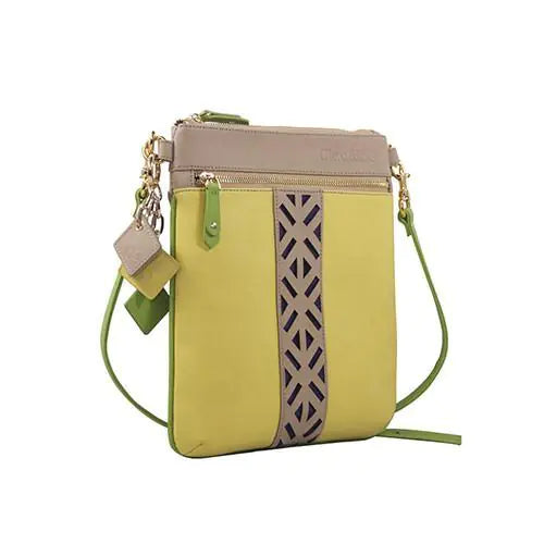 Lily Leather Cross Body- Tan/Canary Yellow - My Store