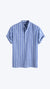 Blue Short Sleeves Striped Shirt