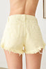 Yellow Frayed Hem Denim Shorts - My Store