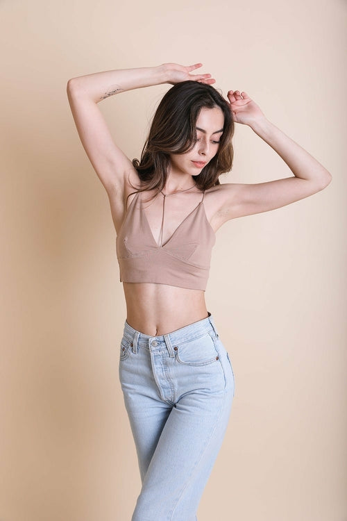 Y-Neck Plunge Crop Top - My Store