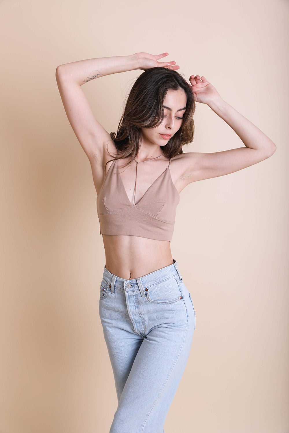 Y-Neck Plunge Crop Top - My Store